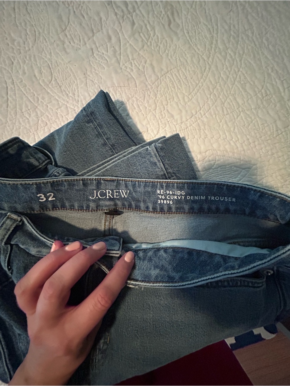 J. Crew Curvy Denim Trouser Jeans in Medium Blue Wash